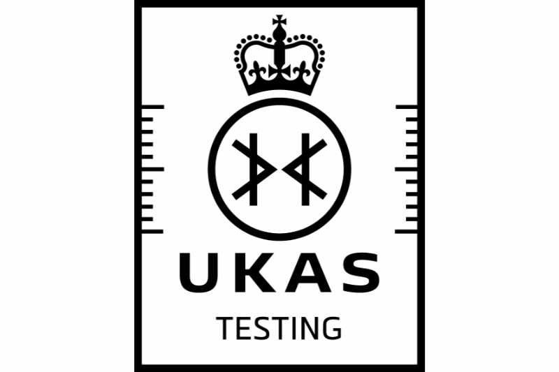 UKAS Accreditation Symbol - black on white - Testing