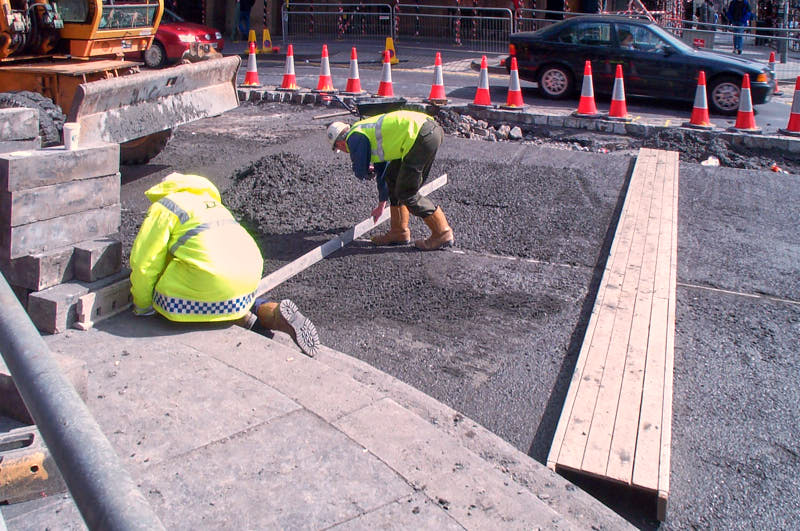 Concrete being laid for block paving - Sandberg provide pavement consultancy services